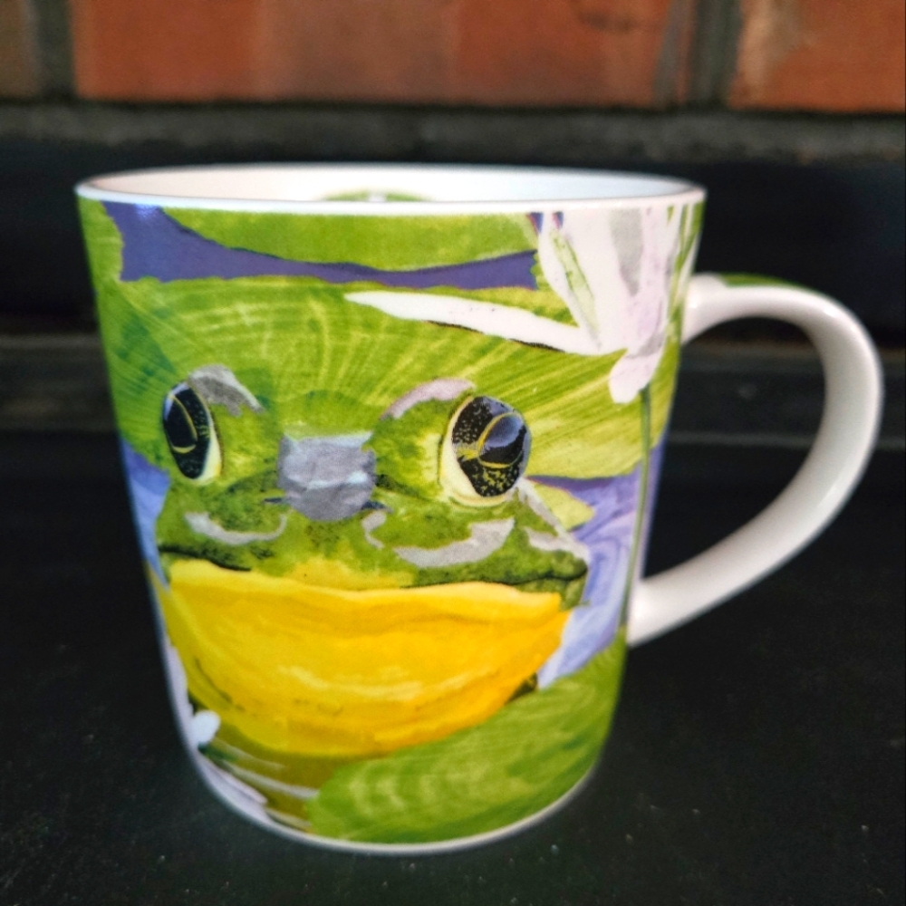 Two Can Art PPD Frog On Lily Pad Coffee Mug Lily Pad Inside Edge Impressionistic